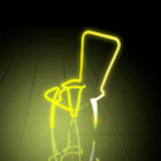 Animated Yellow Neon Chair